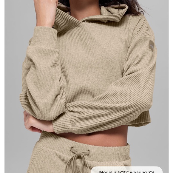 NWOT Alo Muse ribbed Tan Ribbed Set xs - Picture 5 of 7